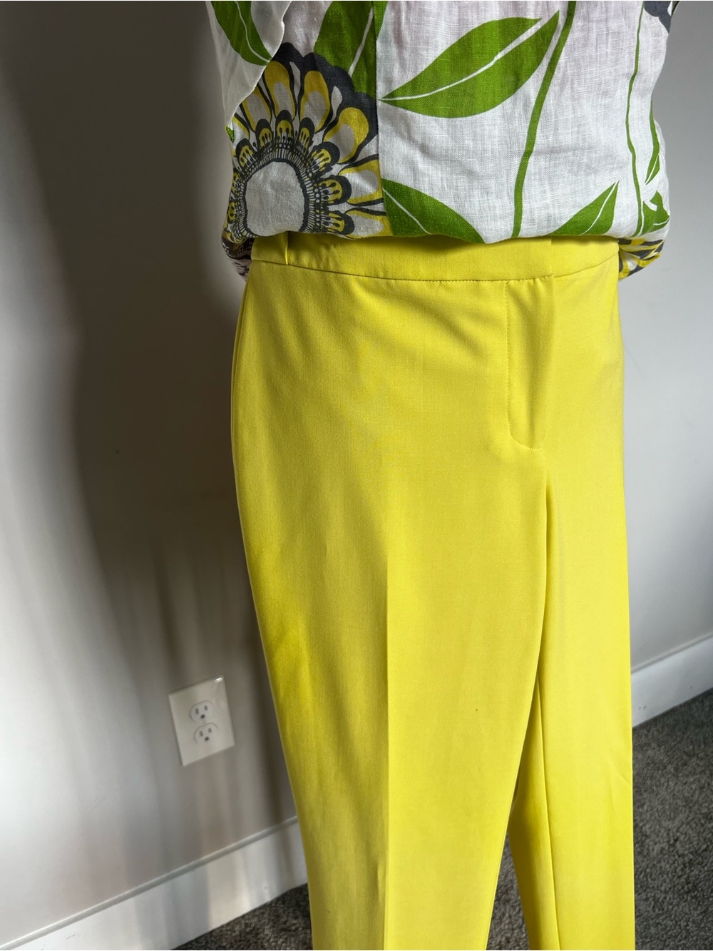 Calvin Klein Bright Yellow Slim Ponte Ankle Pants - Picture 13 of 16